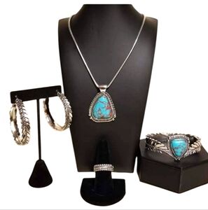 Turquoise & Silver 5pc Jewelry Set